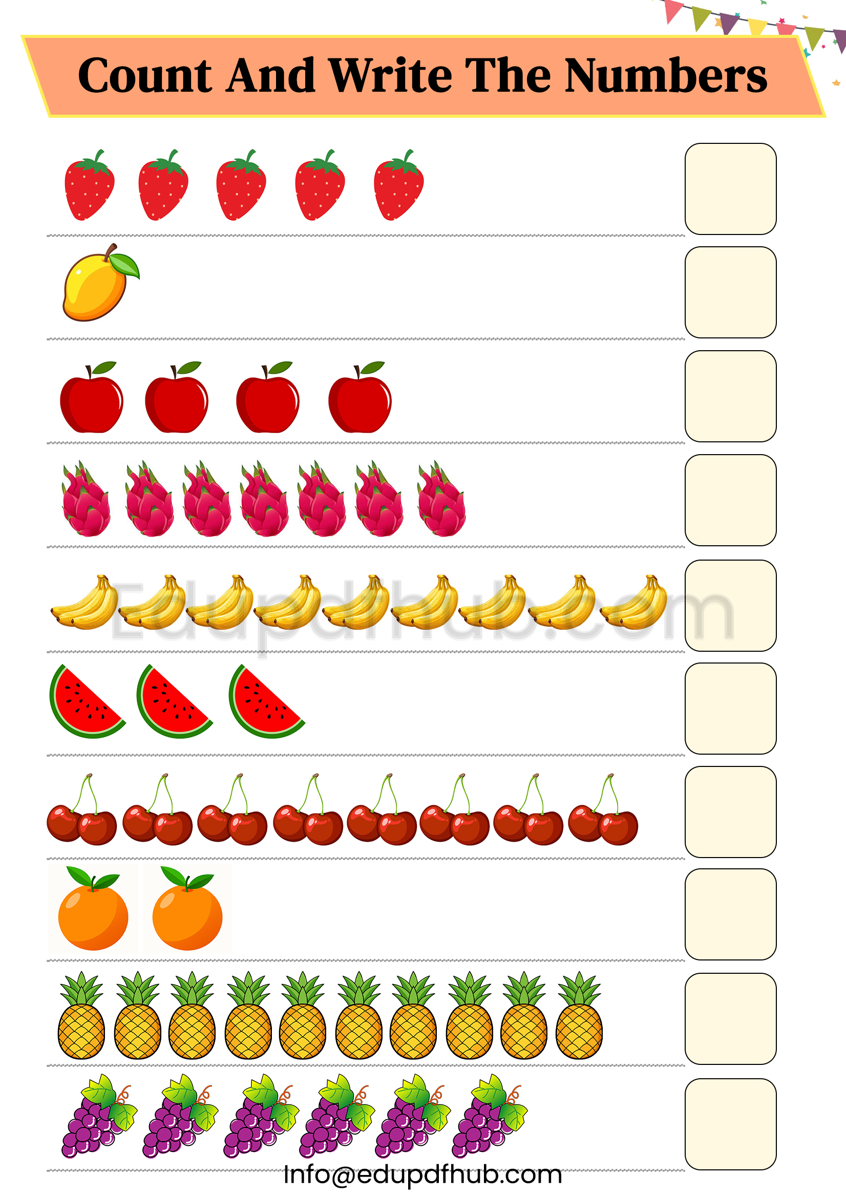 Count and Write Numbers Worksheet – Free Printable PDF